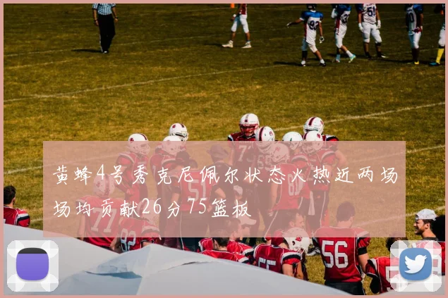 黄蜂4号秀克尼佩尔状态火热近两场场均贡献26分75篮板
